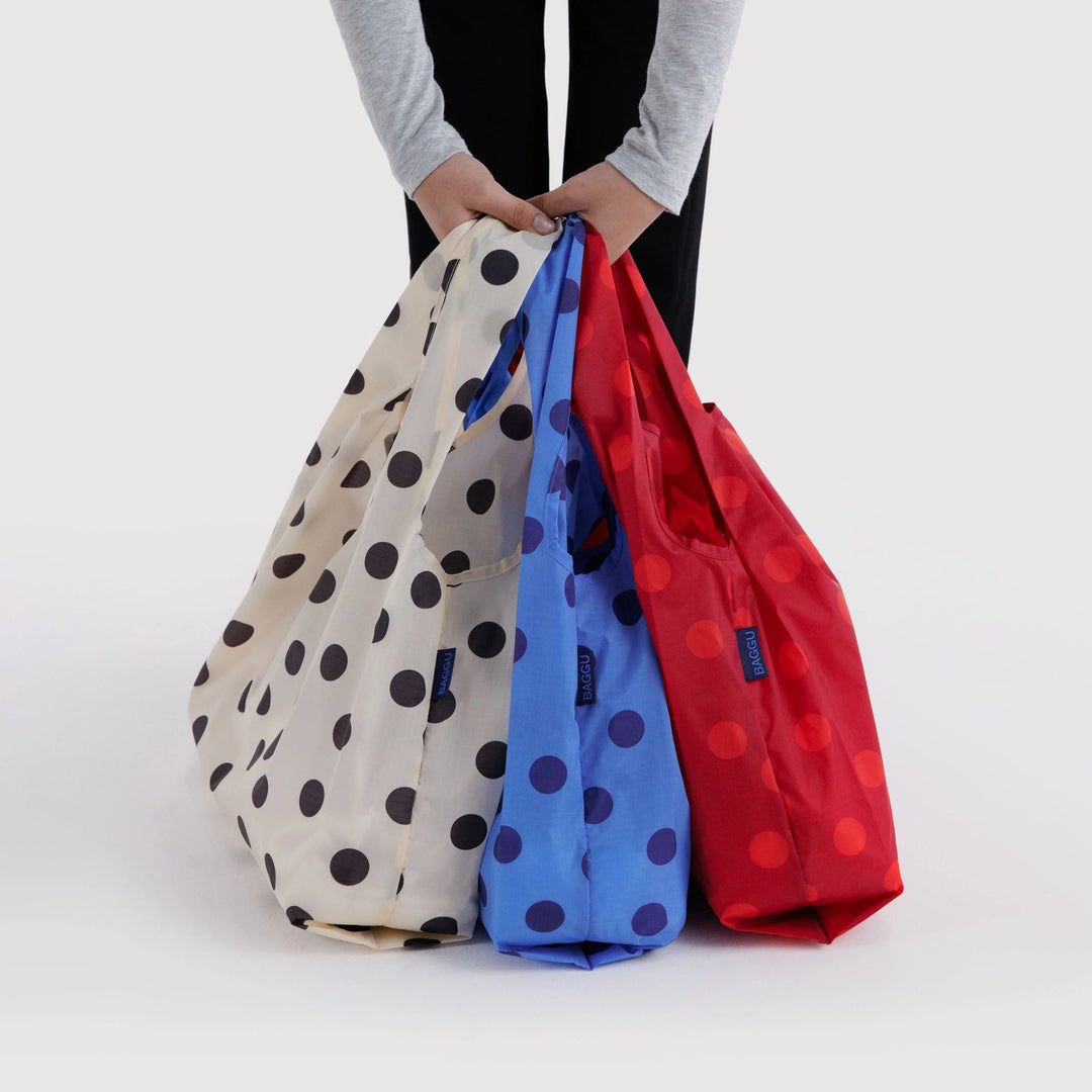 TOTE BAG - Baggu, Cream and Black Polka Dot Standard