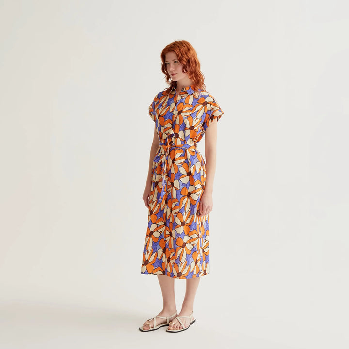 VESTIDO - Compañía Fantástica, Midi Con Estampado Marigold