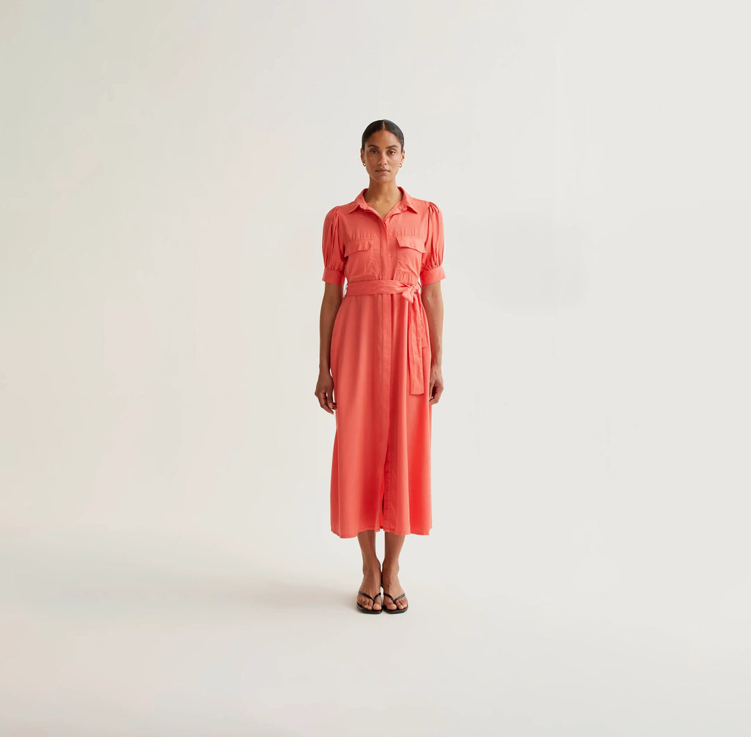 VESTIDO - Wild Pony, Midi Camisero Coral