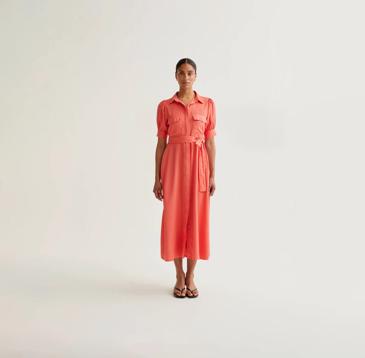 VESTIDO - Wild Pony, Midi Camisero Coral