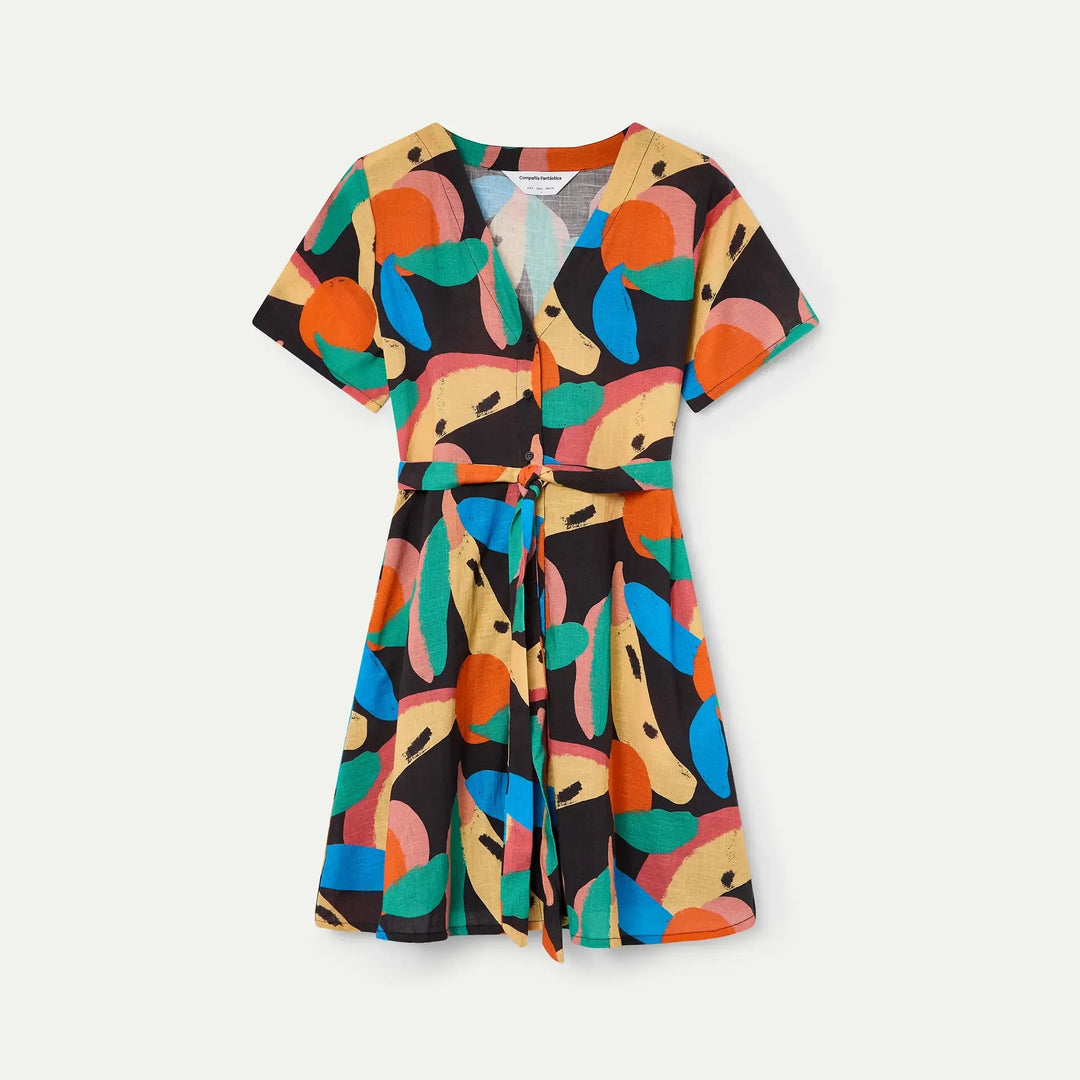 VESTIDO - Compañía Fantástica, Corto Con Estampado Tutti Frutti Big