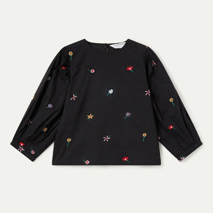 BLUSA - Compañía Fantástica, Estampado Black Gardener Flowers