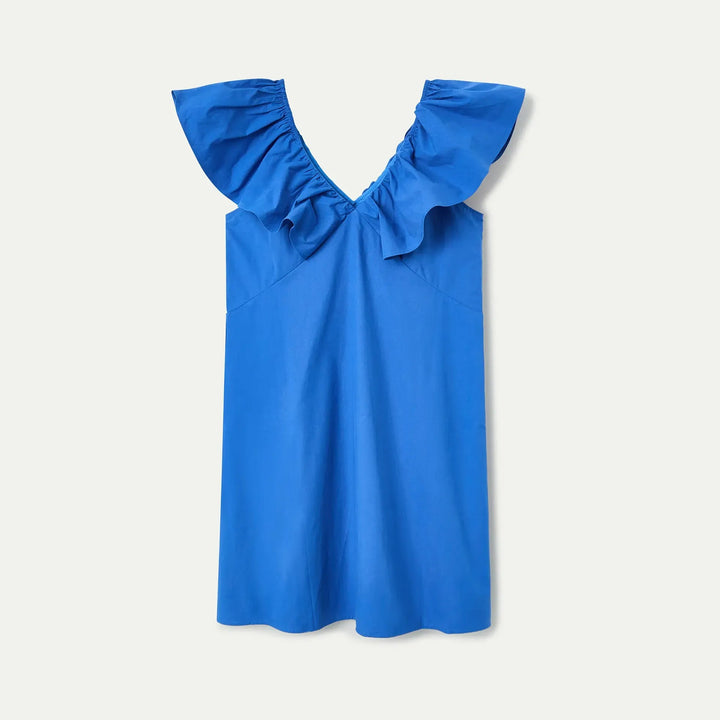 VESTIDO - Compañía Fantástica, Corto azul 100% algodón