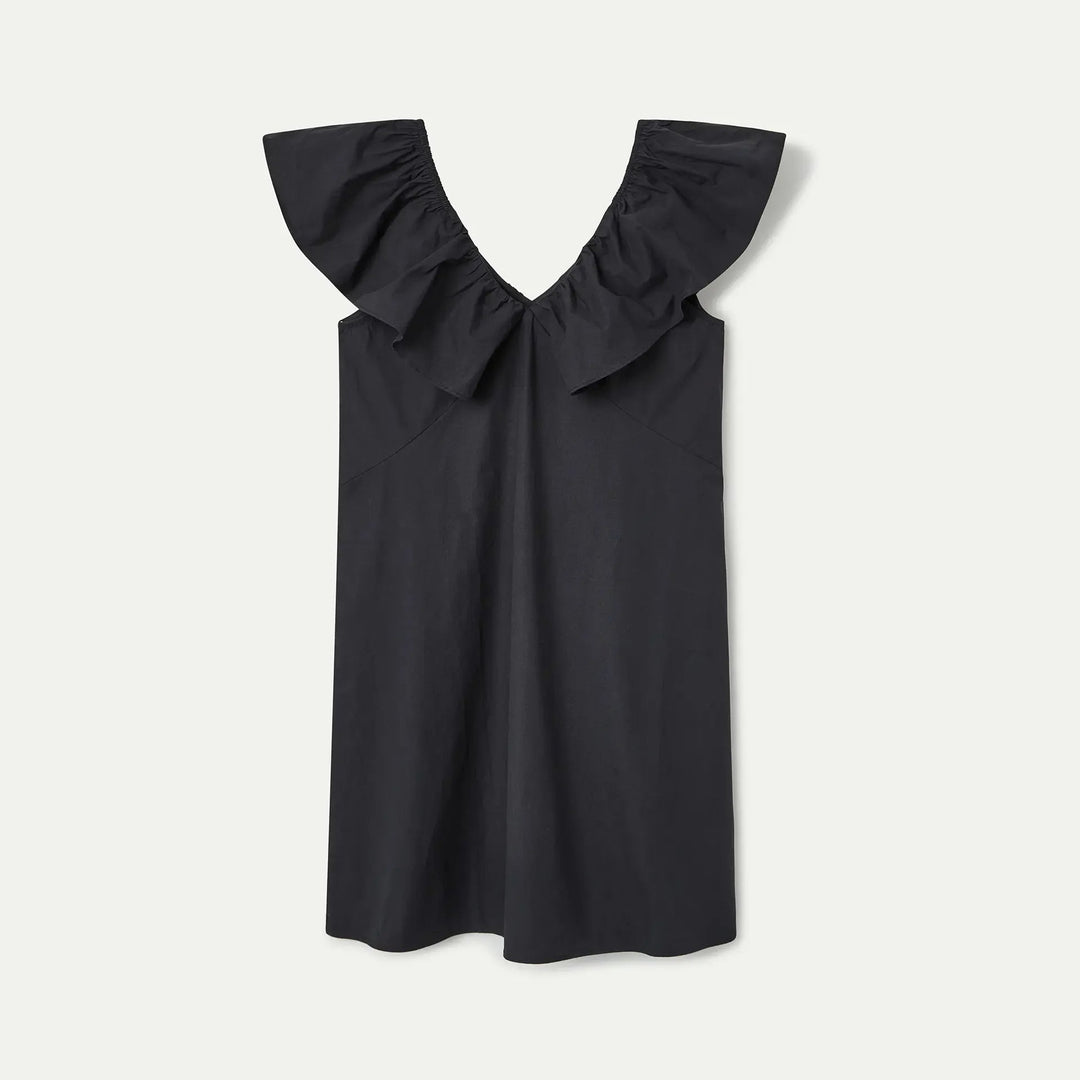 VESTIDO - Compañía Fantástica, Corto negro 100% algodón