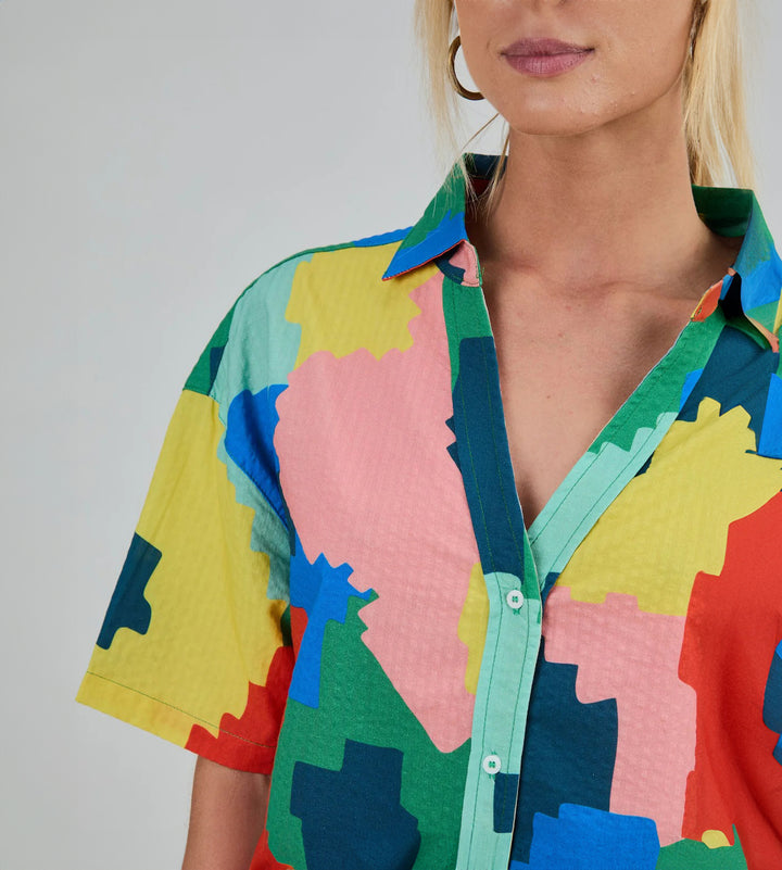 BLUSA - Brava Fabrics, Corta Maxi Flower Oversize Azul