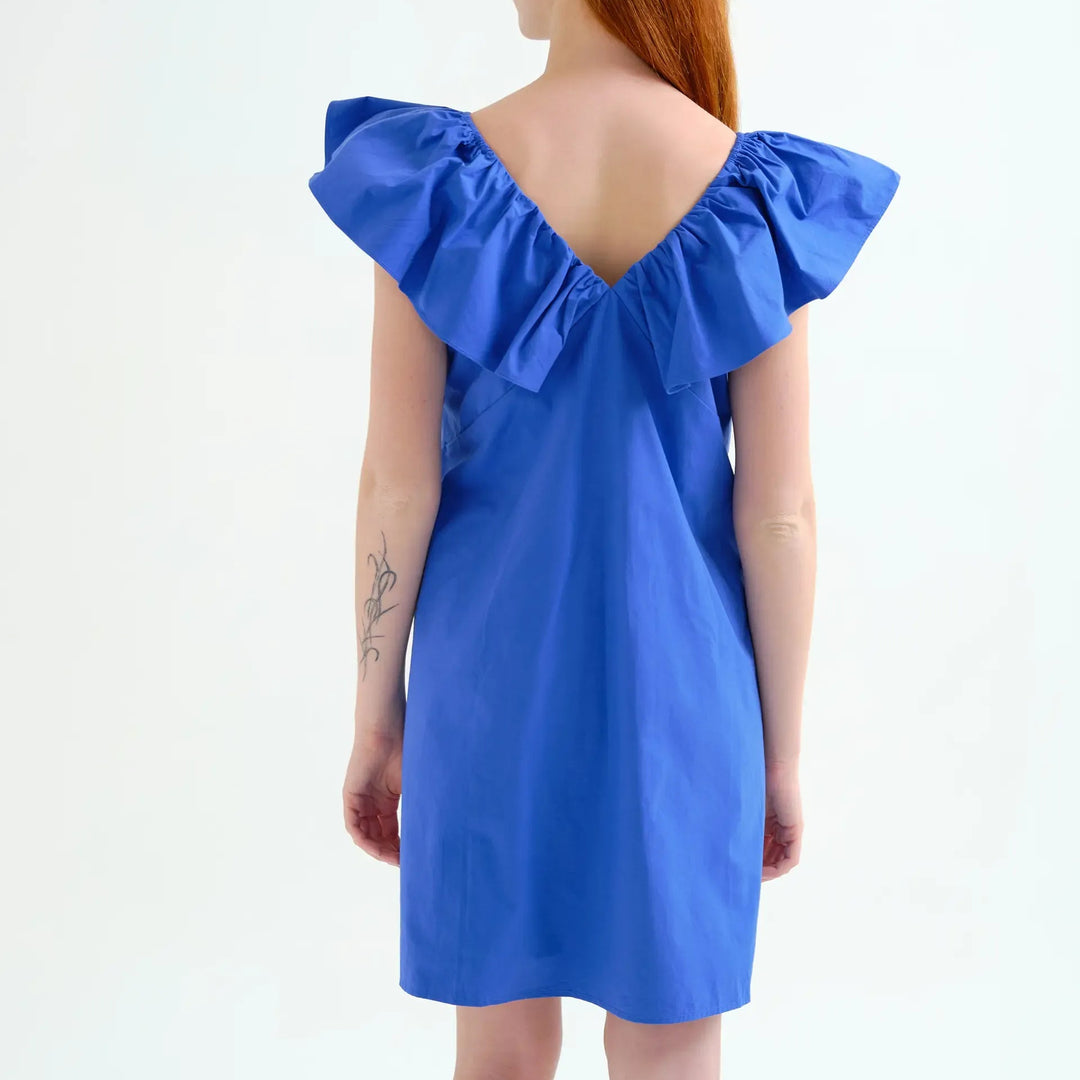 VESTIDO - Compañía Fantástica, Corto azul 100% algodón