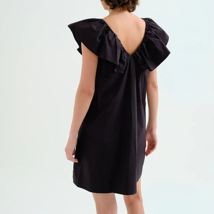 VESTIDO - Compañía Fantástica, Corto negro 100% algodón