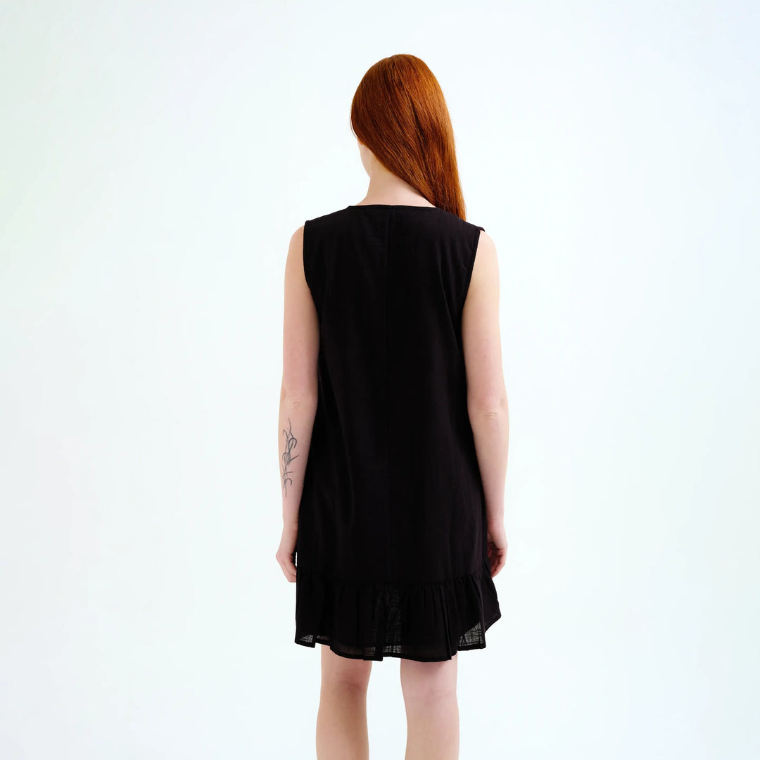 VESTIDO - Compañía Fantástica, Corto 100% Algodón Negro