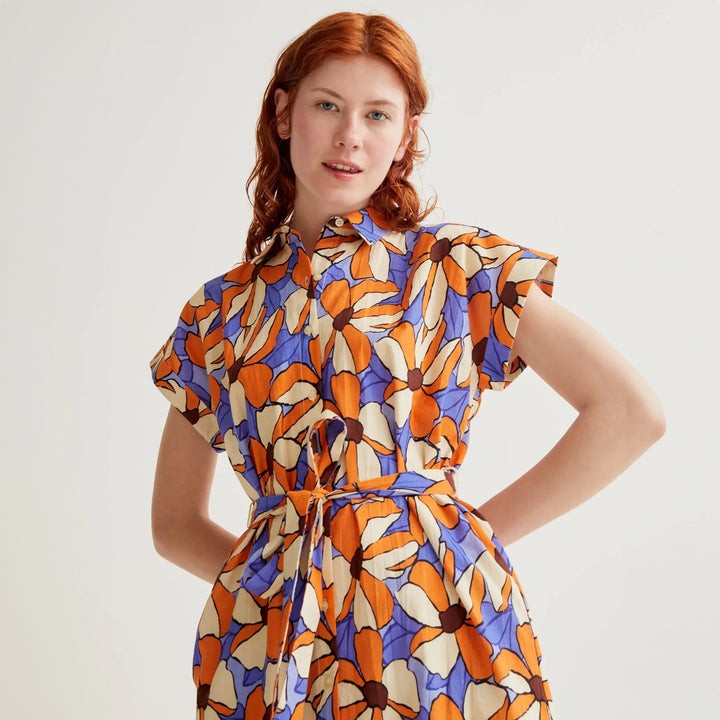 VESTIDO - Compañía Fantástica, Midi Con Estampado Marigold