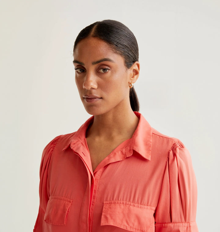 VESTIDO - Wild Pony, Midi Camisero Coral
