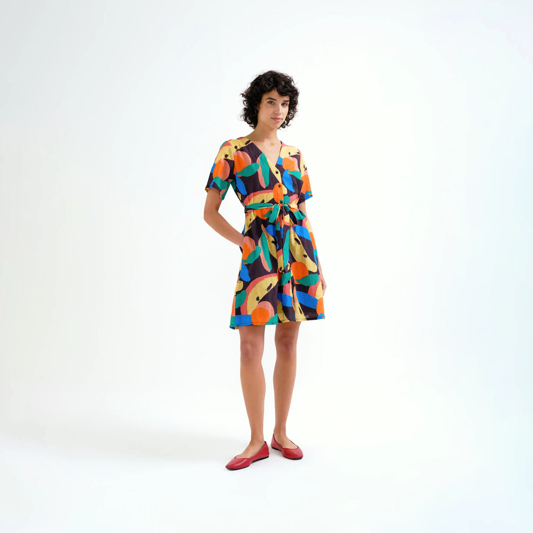 VESTIDO - Compañía Fantástica, Corto Con Estampado Tutti Frutti Big