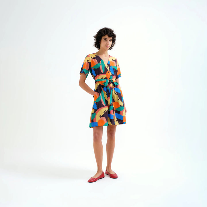 VESTIDO - Compañía Fantástica, Corto Con Estampado Tutti Frutti Big