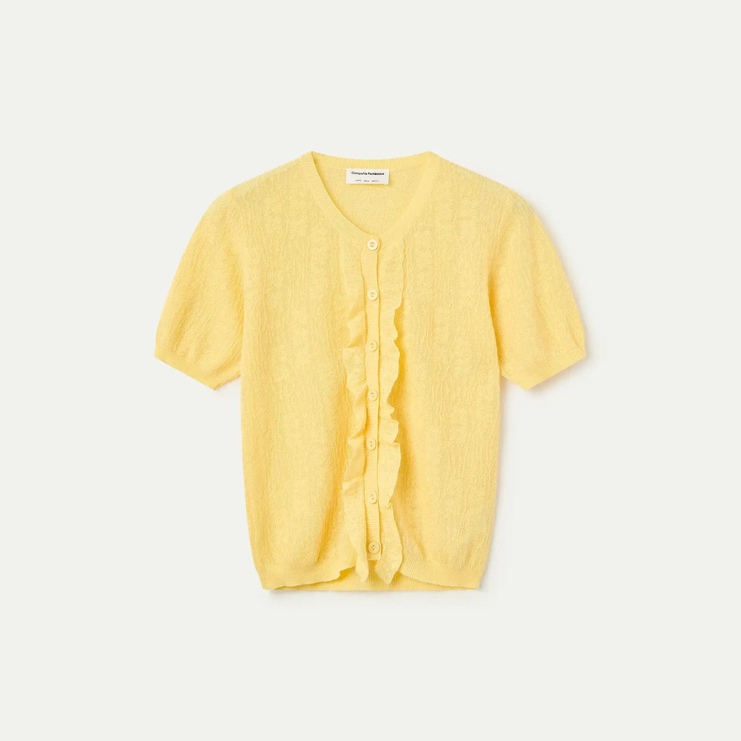 CARDIGAN - Compañía Fantástica, Stampa a righe rosa e rossa