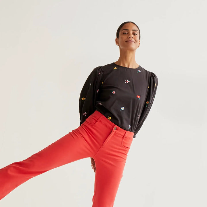 BLUSA - Compañía Fantástica, Estampado Black Gardener Flowers