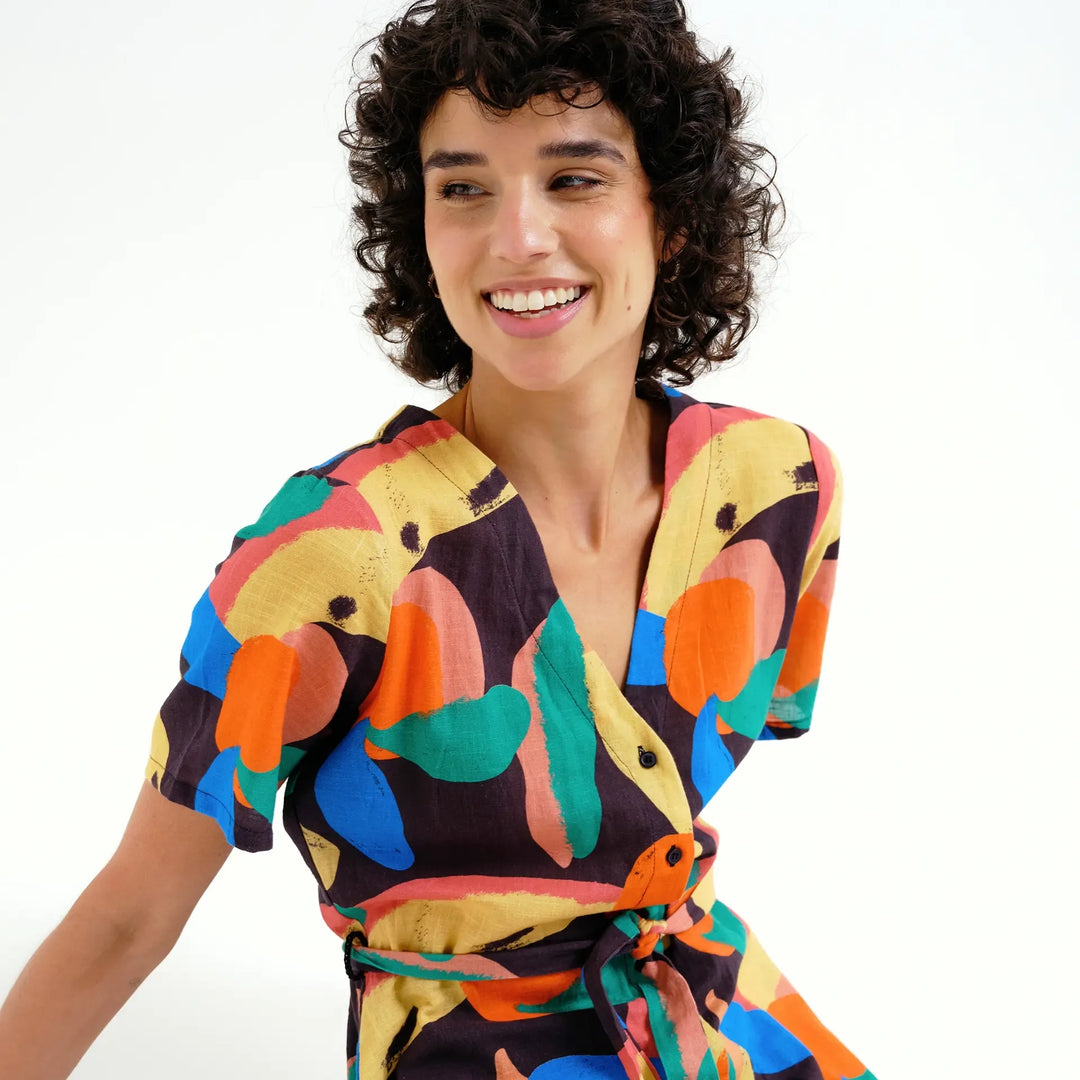 VESTIDO - Compañía Fantástica, Corto Con Estampado Tutti Frutti Big