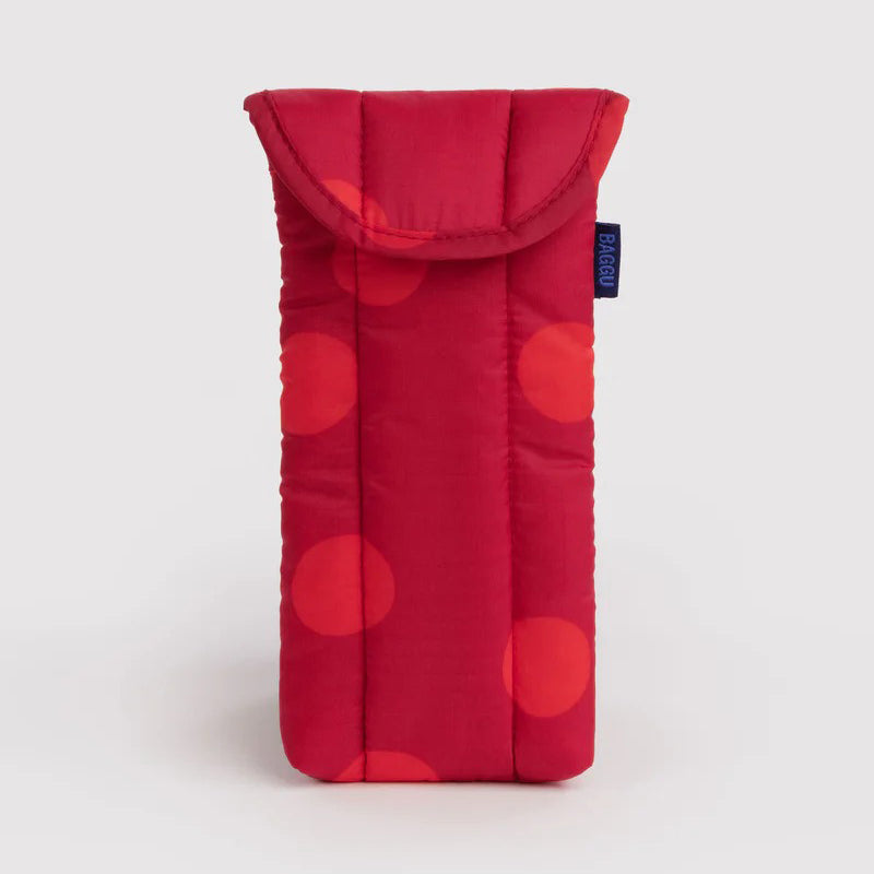 FUNDA DE GAFAS - Baggu, Red Polka Dot Puffy Glasses Sleeve