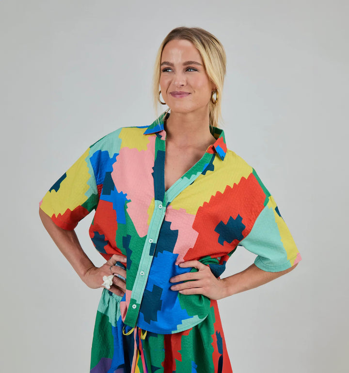 BLUSA - Brava Fabrics, Corta Maxi Flower Oversize Azul