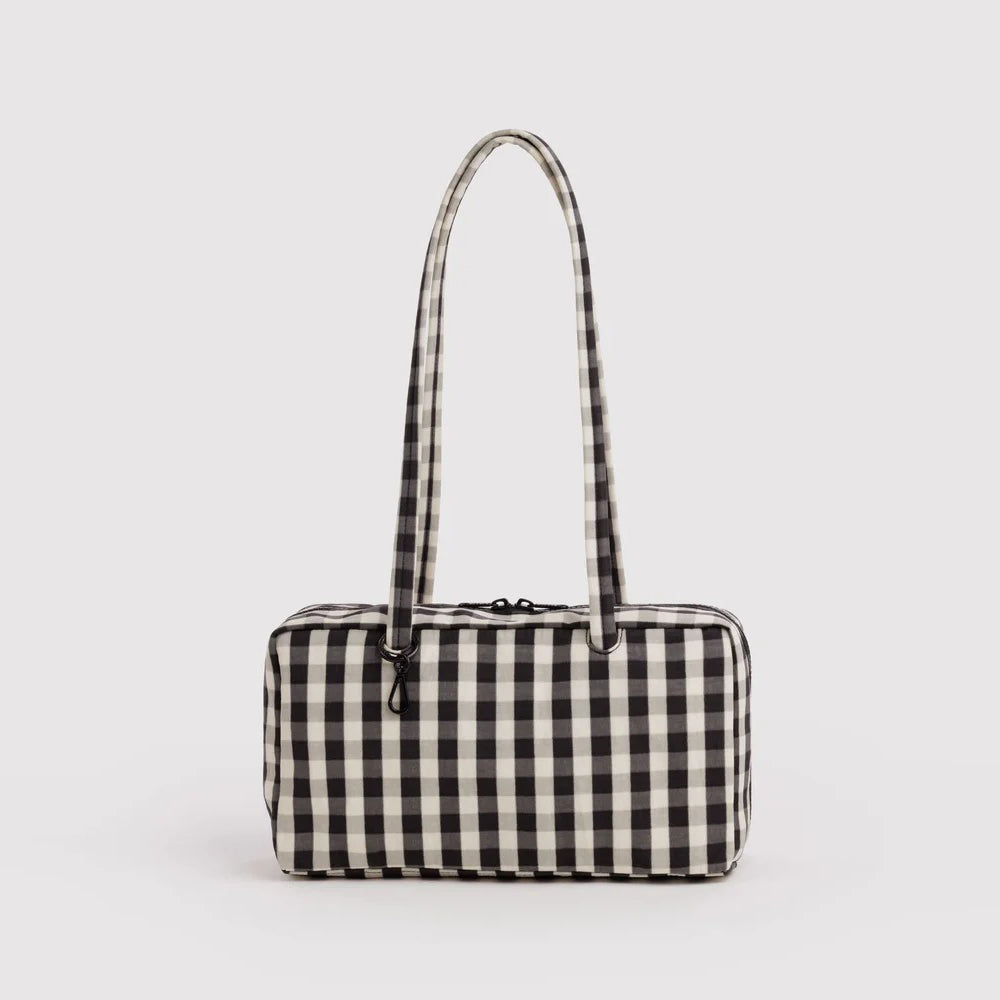 BOLSO - Baggu, Black And Cream Gingham Bowler Bag