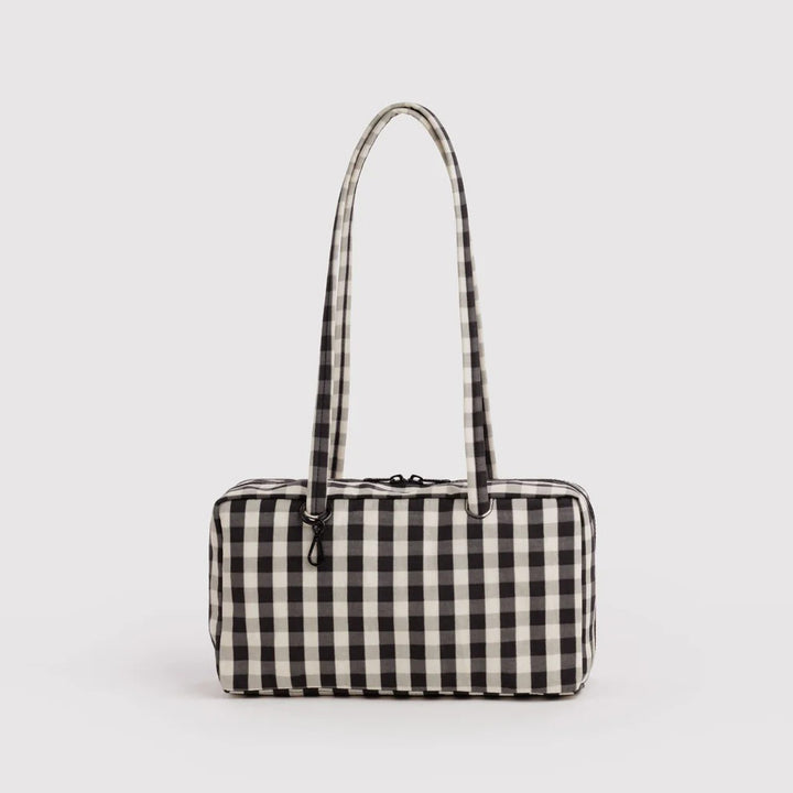 BOLSO - Baggu, Black And Cream Gingham Bowler Bag