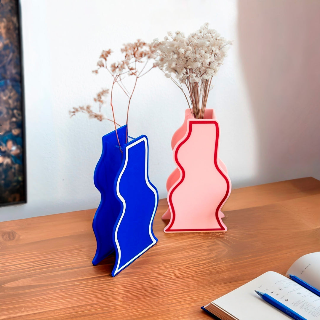 JARRÓN - Helio Ferretti, Line Art azul