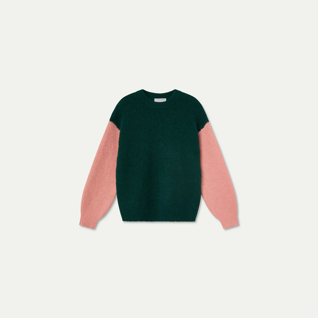 Jersey bicolor verde oscuro y coral de Compañía Fantástica para mujer – foto 6