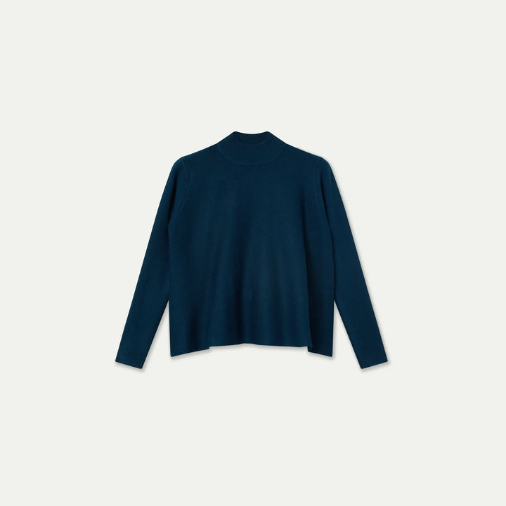 Jersey cuello alto básico azul de Compañía Fantástica para mujer – foto 5