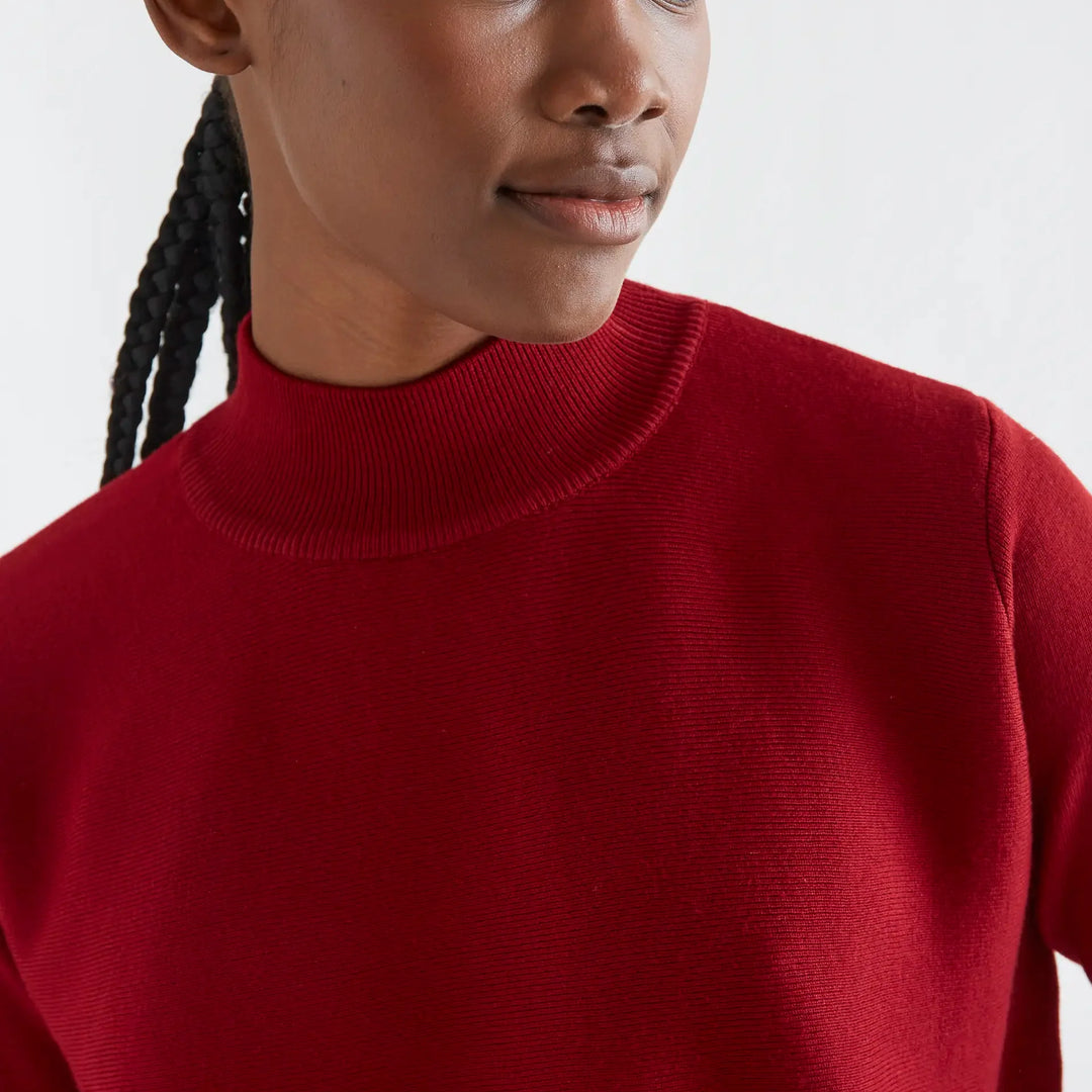 Jersey cuello alto básico rojo de Compañía Fantástica para mujer – foto 3