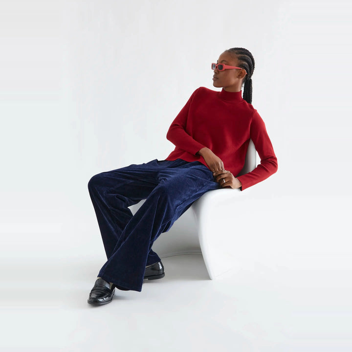Jersey cuello alto básico rojo de Compañía Fantástica para mujer – foto 5