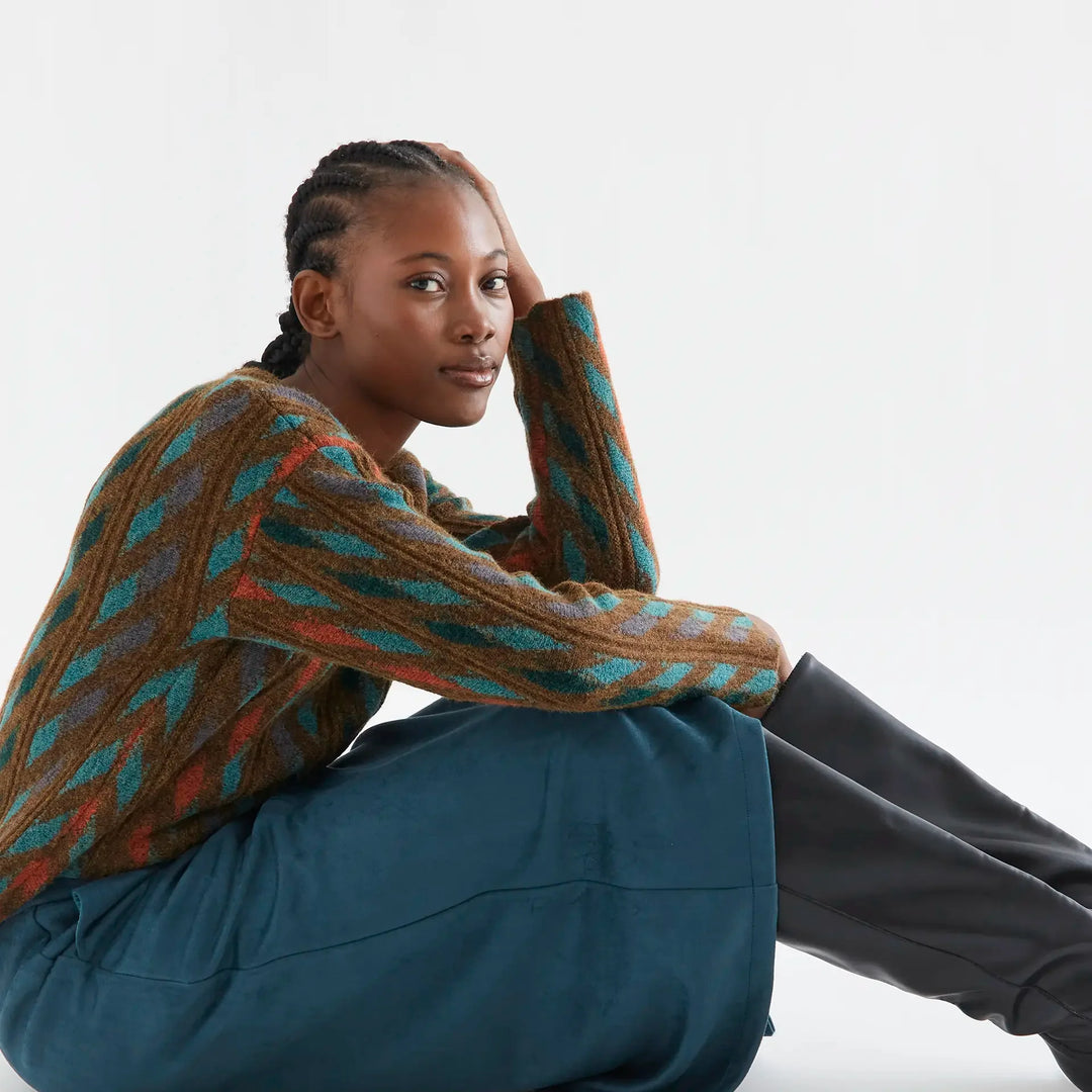 Jersey estampado geométrico multicolor de Compañía Fantástica para mujer – foto 5