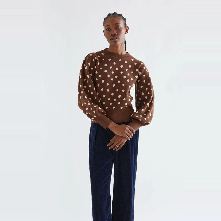 Jersey estampado punto marrón catahoula de Compañía Fantástica para mujer – foto 1