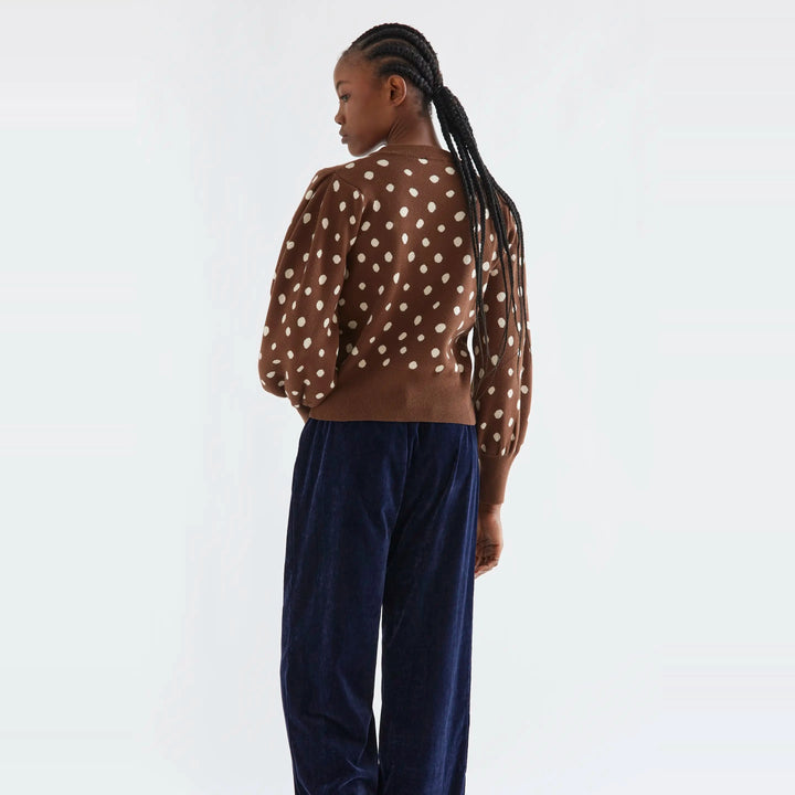 Jersey estampado punto marrón catahoula de Compañía Fantástica para mujer – foto 2