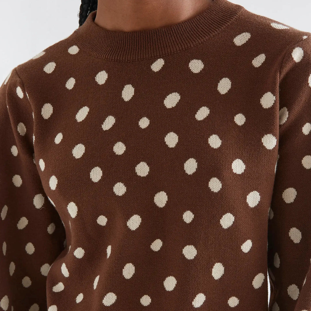 Jersey estampado punto marrón catahoula de Compañía Fantástica para mujer – foto 3