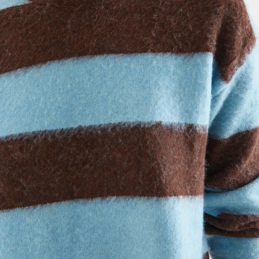 Jersey mezcla lana con rayas marrón y azul claro de Compañía Fantástica para mujer – foto 3