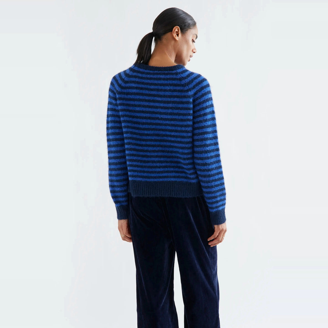 Jersey punto con rayas azul marino y azul de Compañía Fantástica para mujer – foto 2