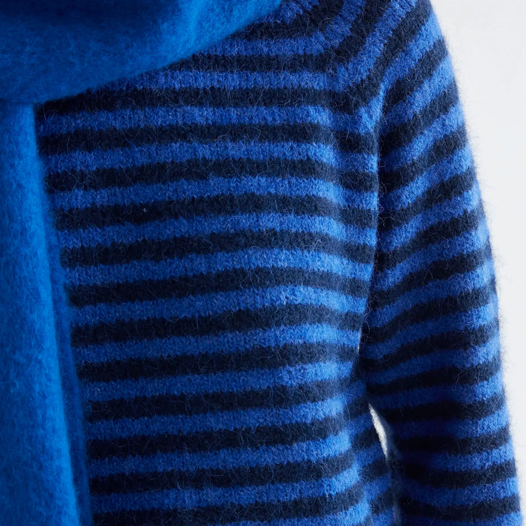 Jersey punto con rayas azul marino y azul de Compañía Fantástica para mujer – foto 3