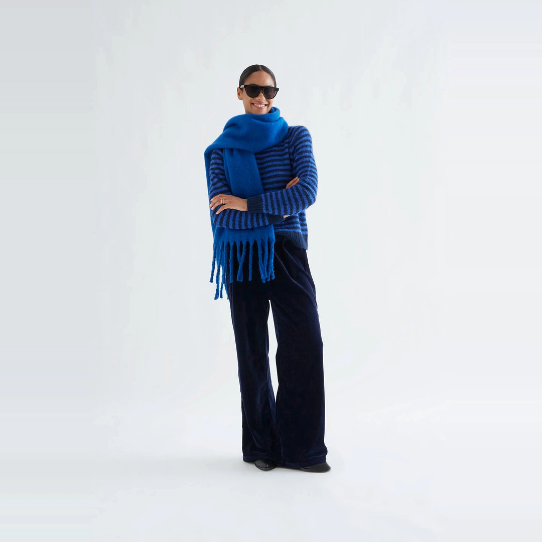 Jersey punto con rayas azul marino y azul de Compañía Fantástica para mujer – foto 4