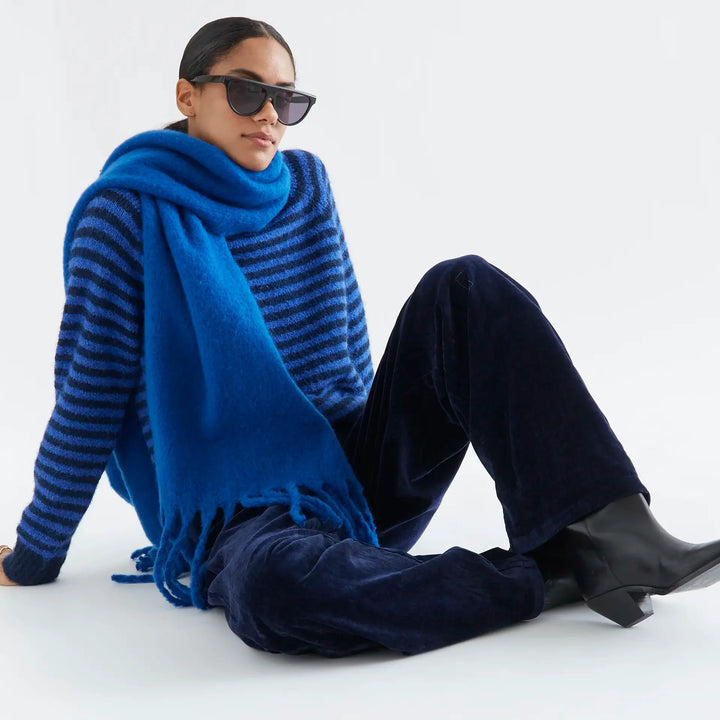 Jersey punto con rayas azul marino y azul de Compañía Fantástica para mujer – foto 5