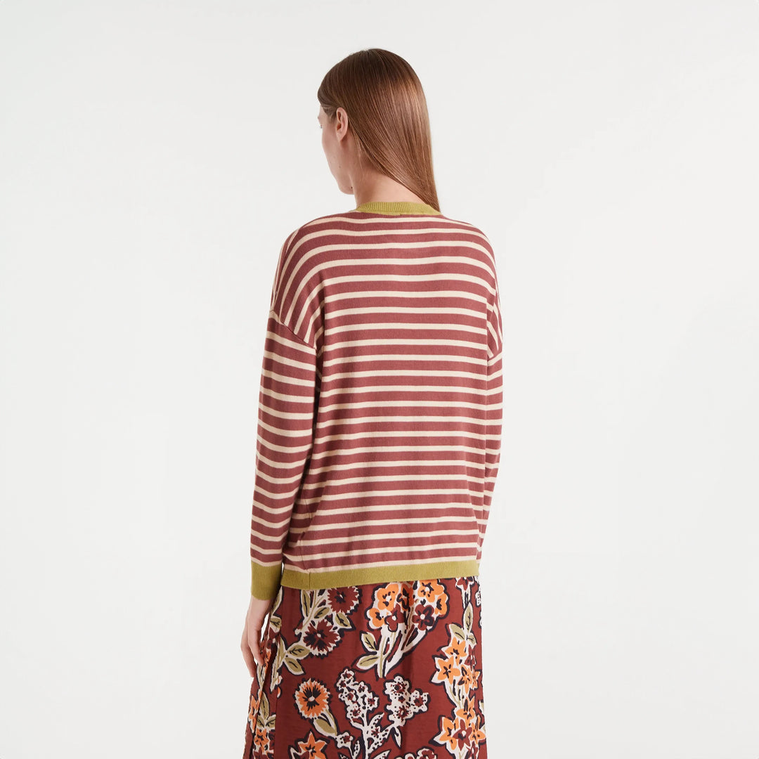 JERSEY - Compañía Fantástica, Punto rayas marrón y blanco