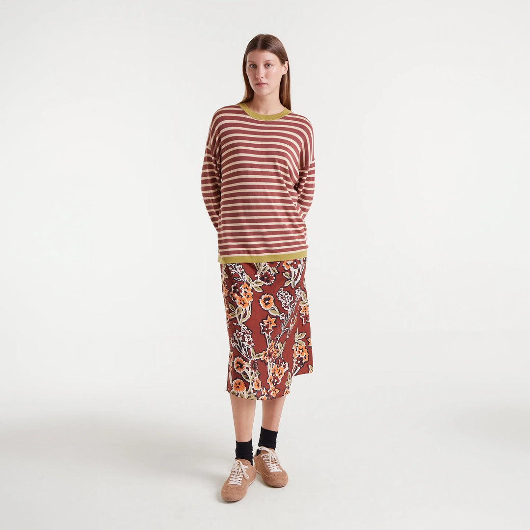 JERSEY - Compañía Fantástica, Punto rayas marrón y blanco