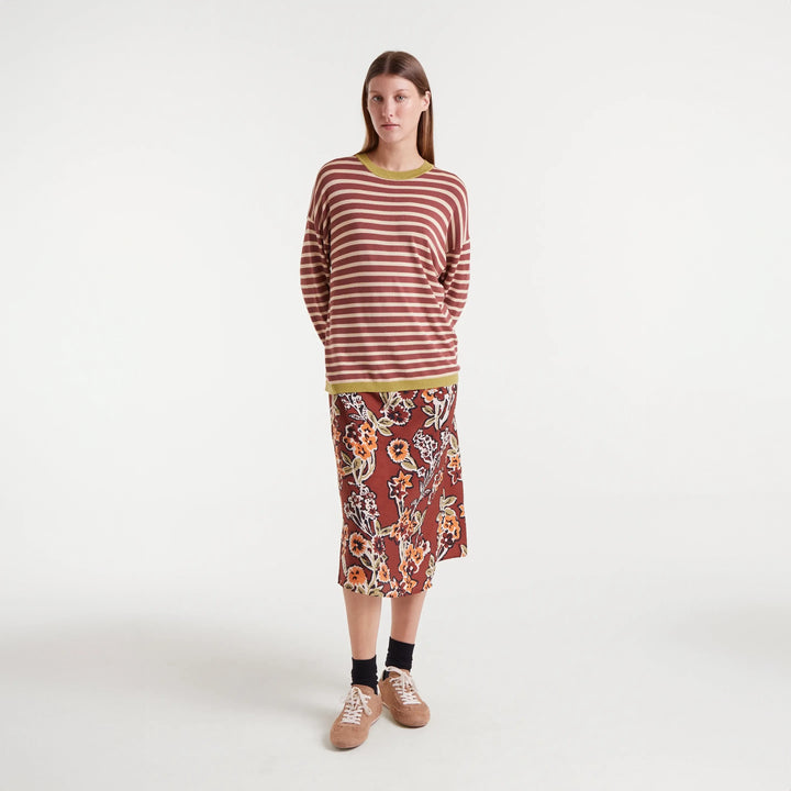 JERSEY - Compañía Fantástica, Punto rayas marrón y blanco