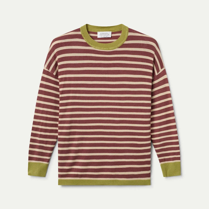 JERSEY - Compañía Fantástica, Punto rayas marrón y blanco