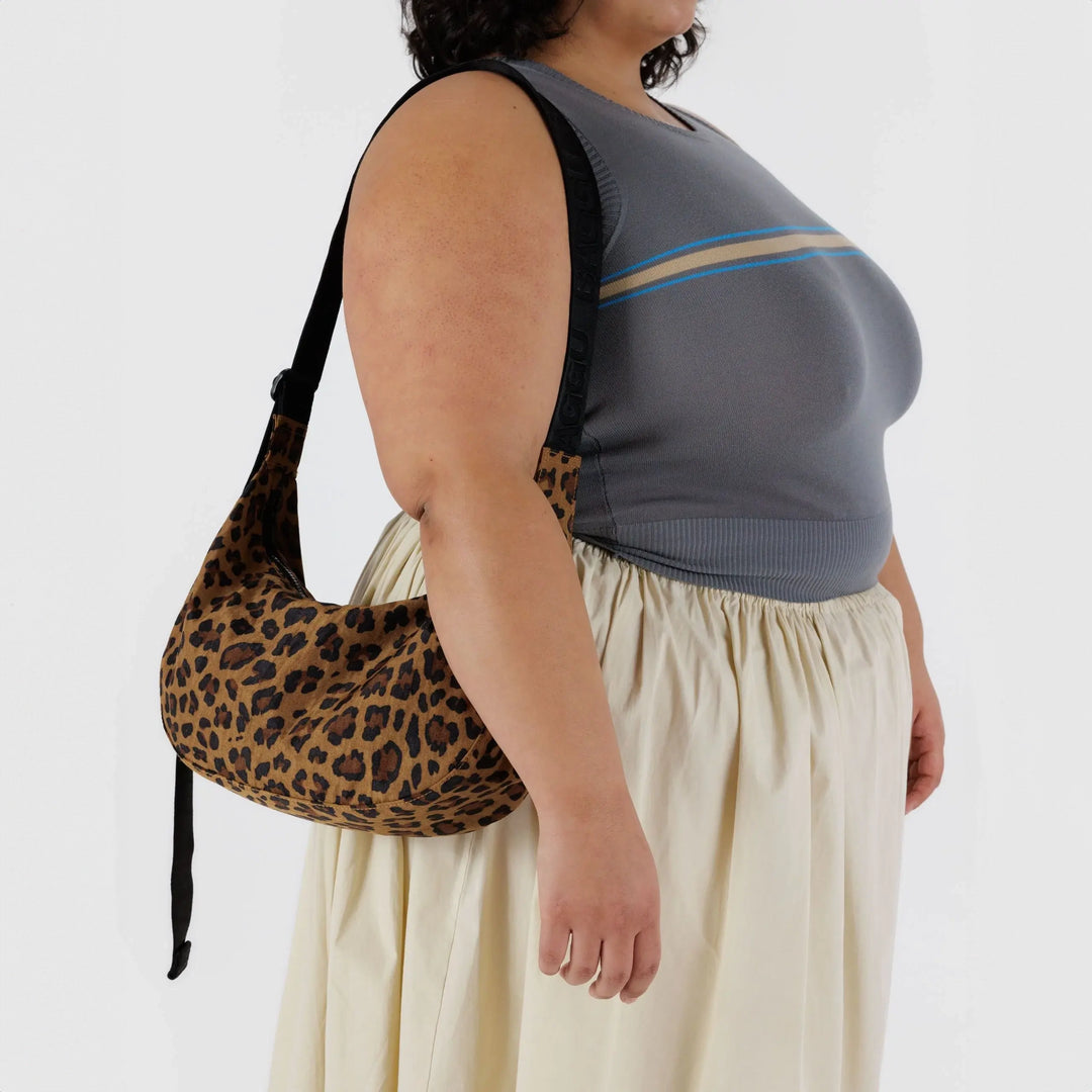 BOLSO - Baggu, Medium Nylon Crescent Bag Leopard