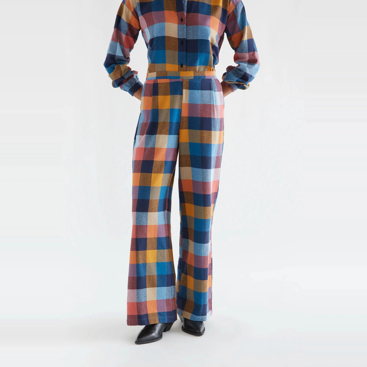 Pantalón algodón de cuadros multicolor de Compañía Fantástica para mujer – foto 1