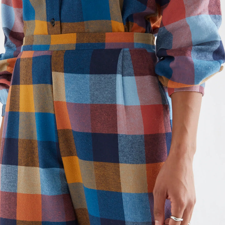 Pantalón algodón de cuadros multicolor de Compañía Fantástica para mujer – foto 3