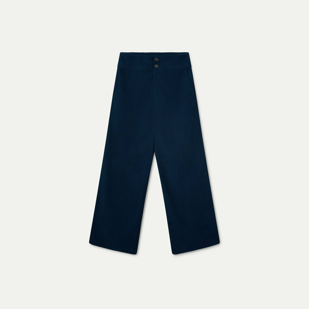 Pantalón pana doble botón azul marino de Compañía Fantástica para mujer – foto 6