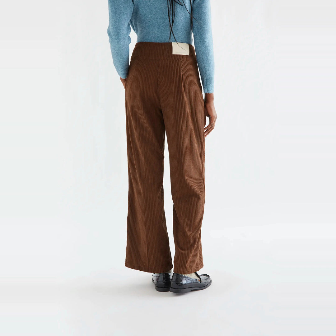 Pantalón pana doble botón marrón de Compañía Fantástica para mujer – foto 2