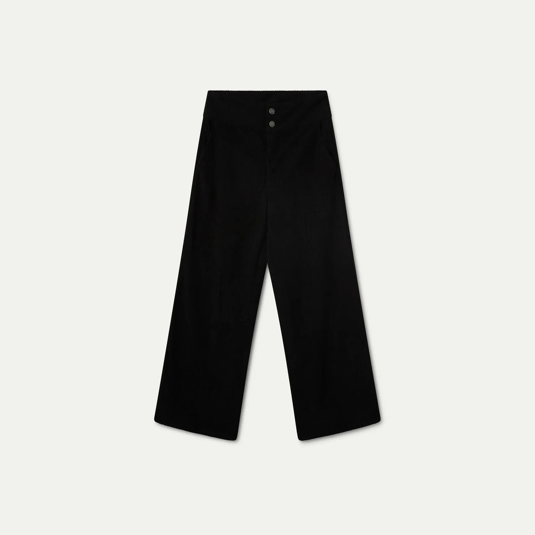 Pantalón pana doble botón negro de Compañía Fantástica para mujer – foto 6