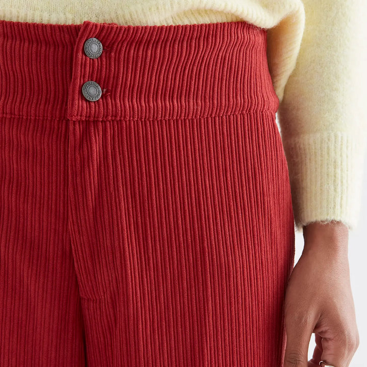 Pantalón pana doble botón rojo de Compañía Fantástica para mujer – foto 3