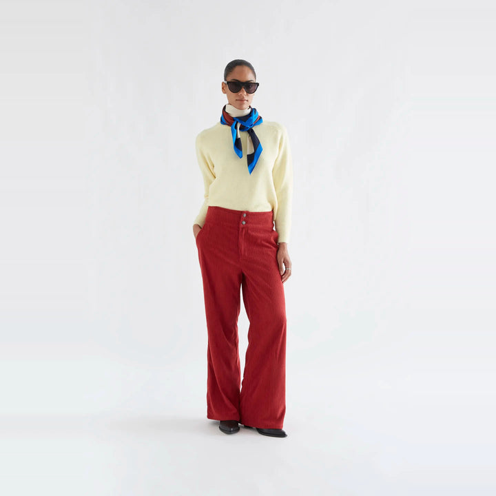Pantalón pana doble botón rojo de Compañía Fantástica para mujer – foto 4
