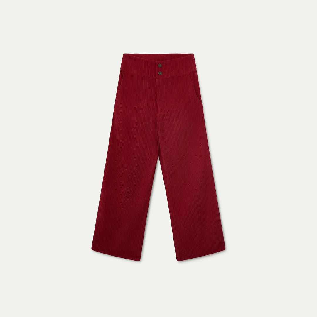 Pantalón pana doble botón rojo de Compañía Fantástica para mujer – foto 6